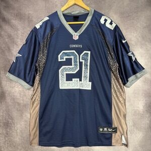 Dallas‎ Cowboys Jersey Men Size 52 Blue Ezekiel Elliott #21 NFL Nike On Field